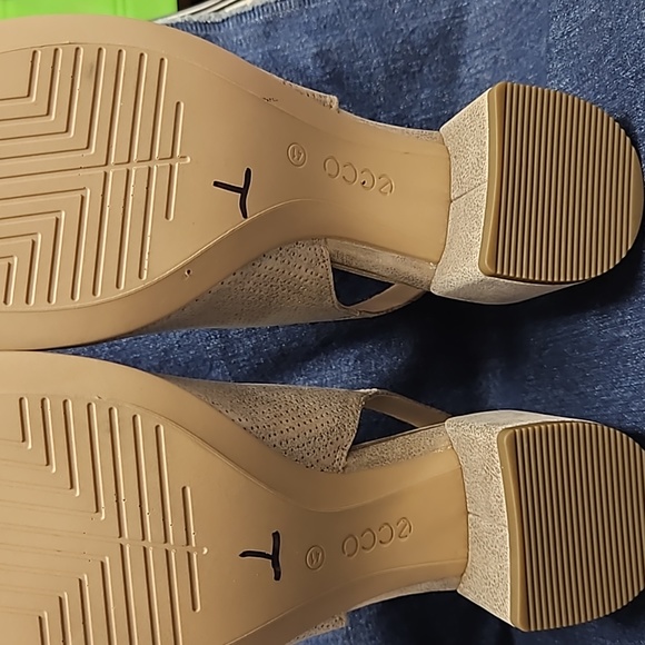 Ecco Block Heel Shimmer Sandals - Picture 5 of 6